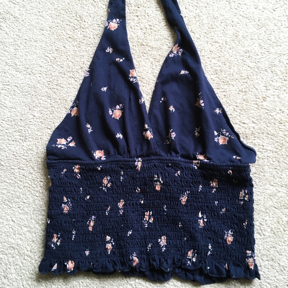 American Eagle Navy Blue Halter Top